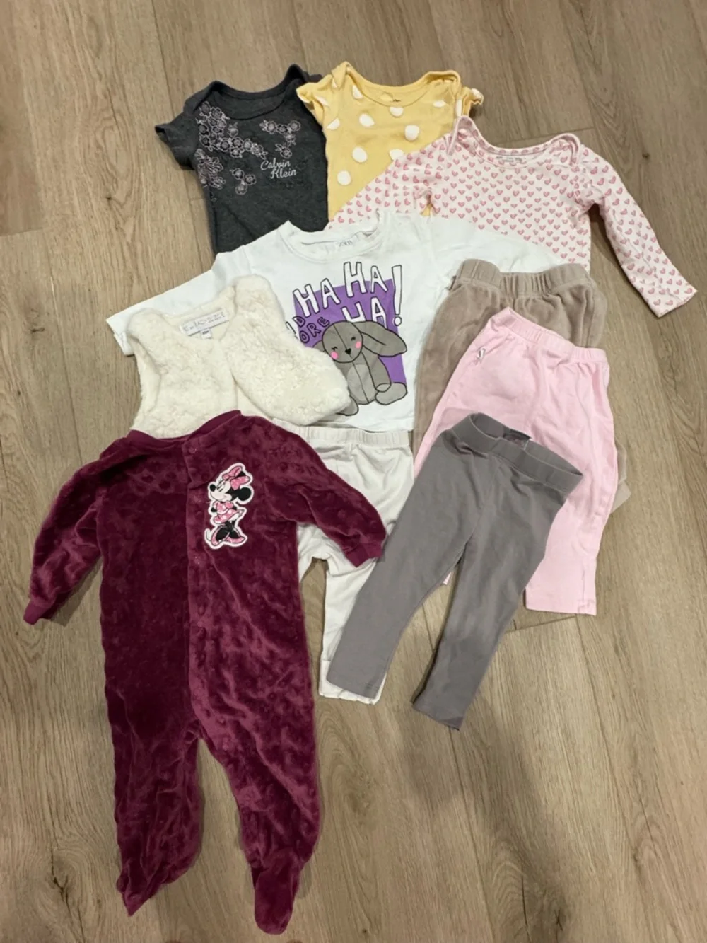 10 pcs Baby Girls Mixed Clothing Lot - zara Calvin Klein Disney gerber gap and m